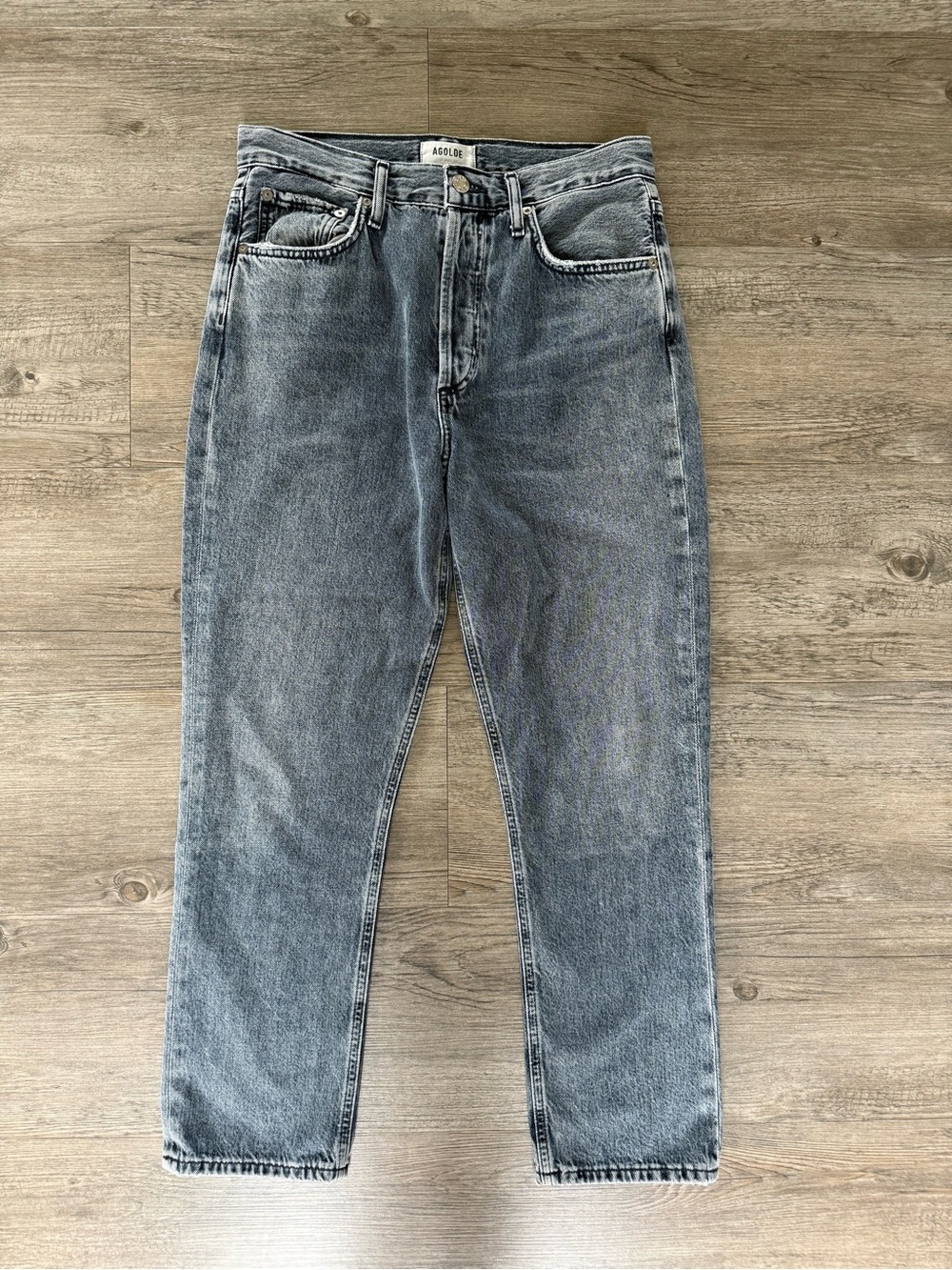 Agolde Riley high rise straight leg jeans 27 - Picture 2 of 8